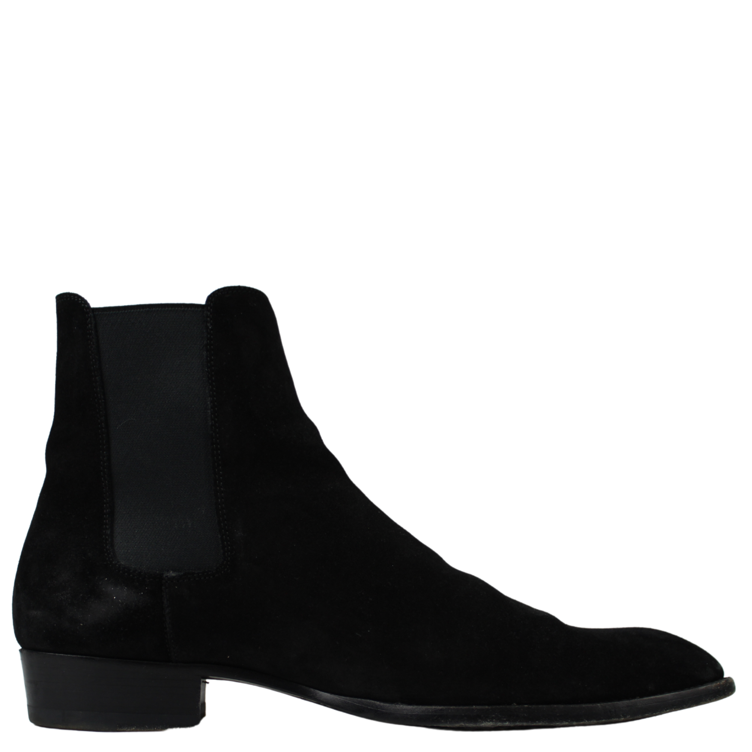 MARKED EU Saint Laurent Black Suede Wyatt Chelsea Boots
